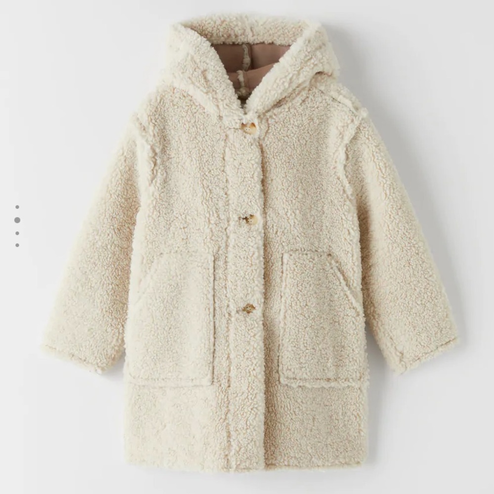Girls Zara Double Faced Faux Shearling Coat
